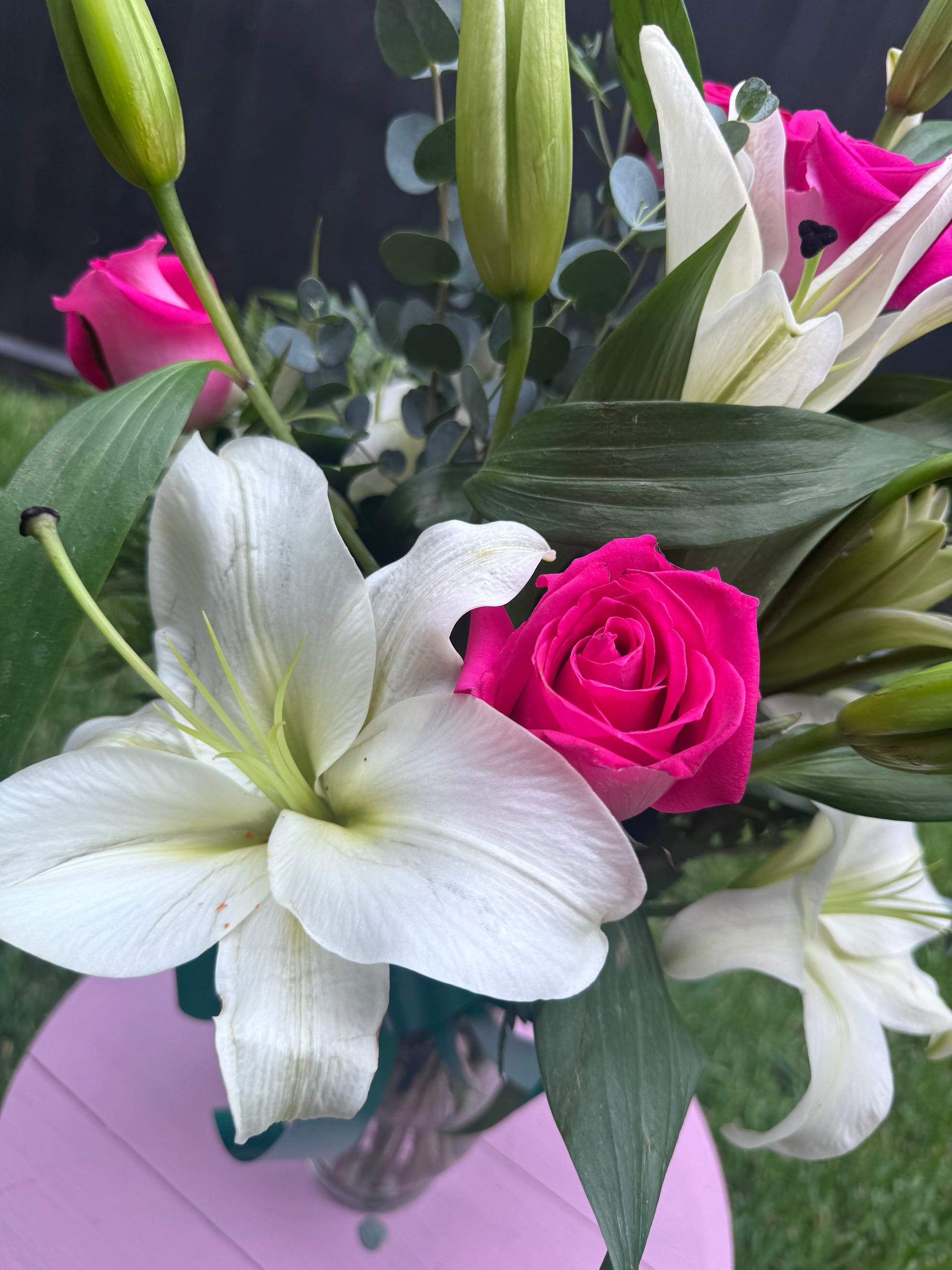 white lily and pink rose bouquet Rose and Lily – Felicity & Petals