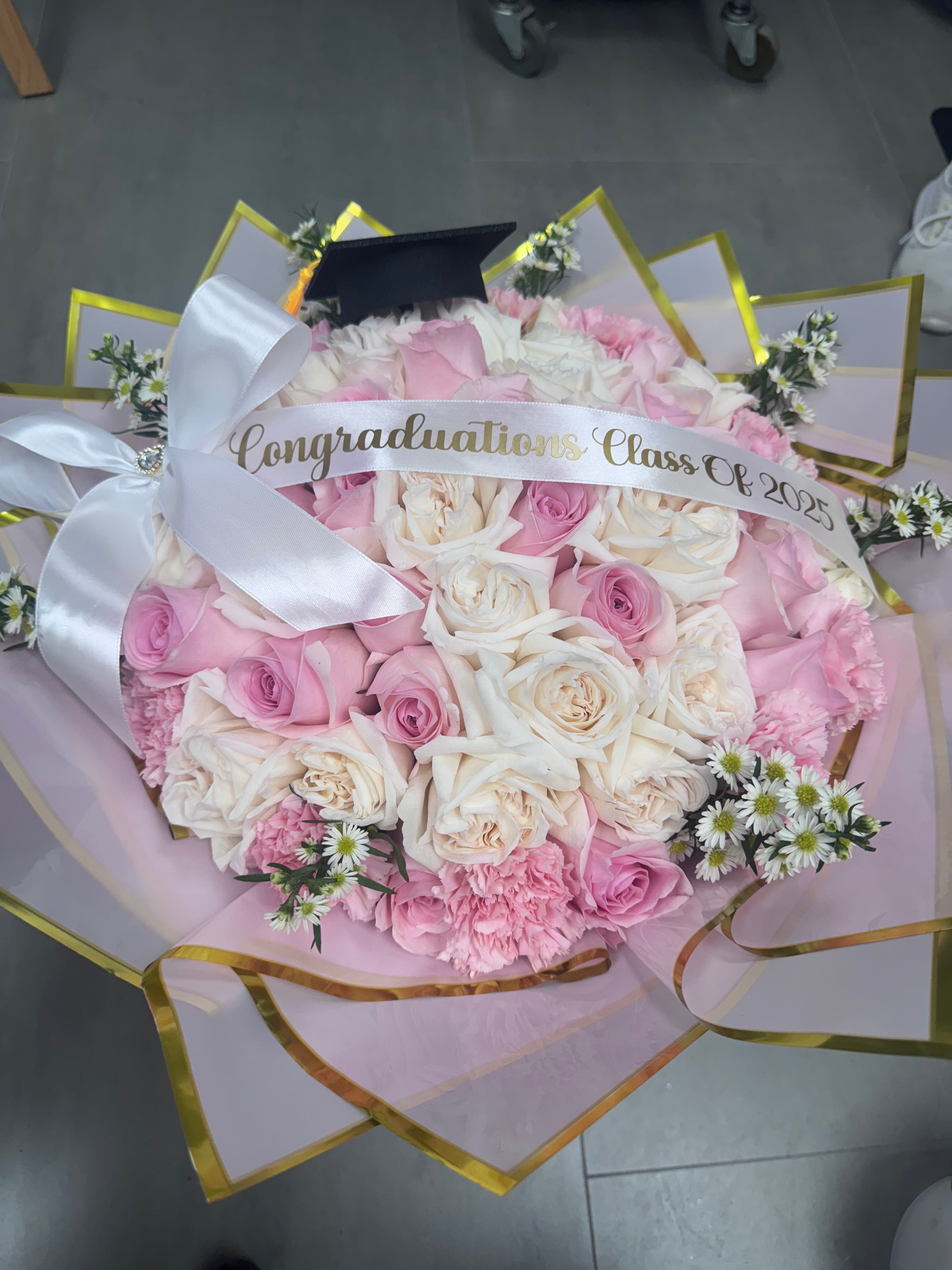 50 Rose Graduation Bouquet – Felicity & Petals